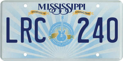 MS license plate LRC240