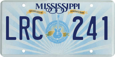 MS license plate LRC241