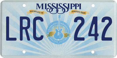 MS license plate LRC242