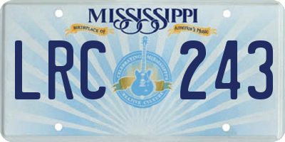 MS license plate LRC243