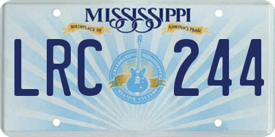 MS license plate LRC244