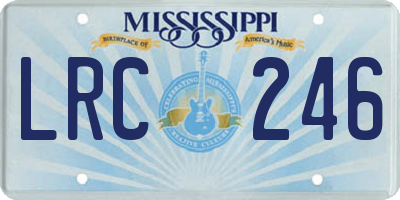 MS license plate LRC246