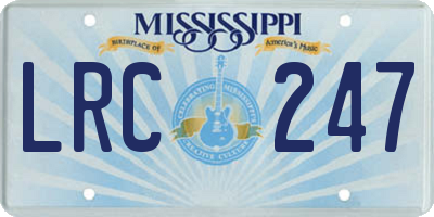MS license plate LRC247