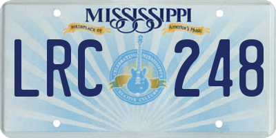 MS license plate LRC248