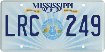 MS license plate LRC249