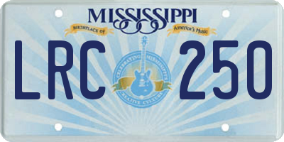MS license plate LRC250