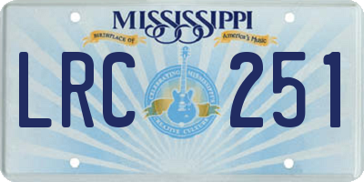 MS license plate LRC251