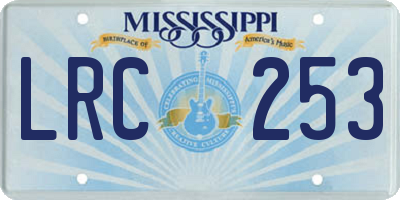 MS license plate LRC253
