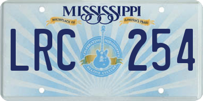 MS license plate LRC254