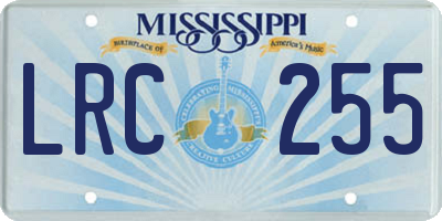 MS license plate LRC255