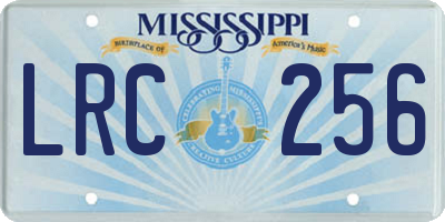 MS license plate LRC256