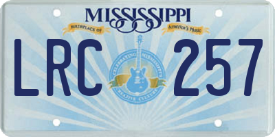 MS license plate LRC257