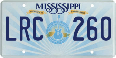 MS license plate LRC260