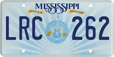 MS license plate LRC262