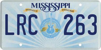 MS license plate LRC263