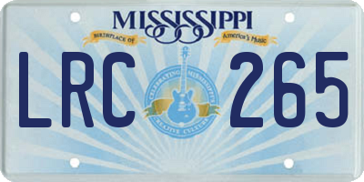 MS license plate LRC265