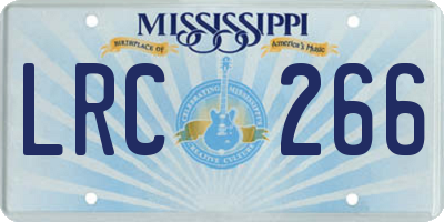 MS license plate LRC266