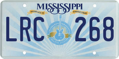 MS license plate LRC268