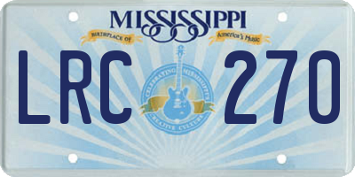 MS license plate LRC270