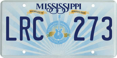 MS license plate LRC273