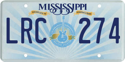 MS license plate LRC274