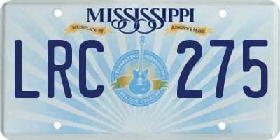 MS license plate LRC275