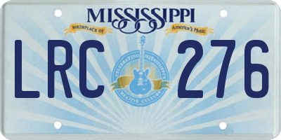 MS license plate LRC276
