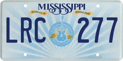 MS license plate LRC277