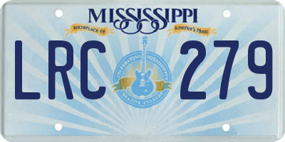 MS license plate LRC279