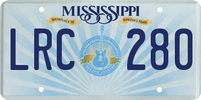 MS license plate LRC280
