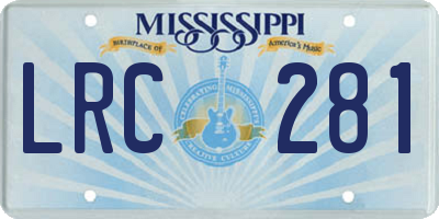 MS license plate LRC281