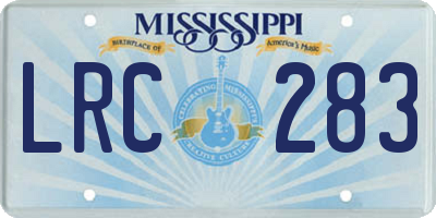 MS license plate LRC283