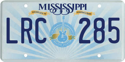MS license plate LRC285