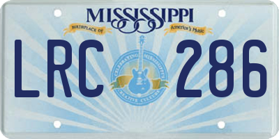 MS license plate LRC286