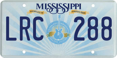 MS license plate LRC288