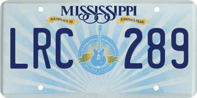 MS license plate LRC289