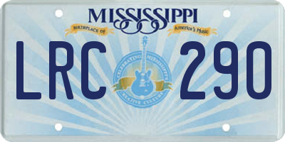 MS license plate LRC290