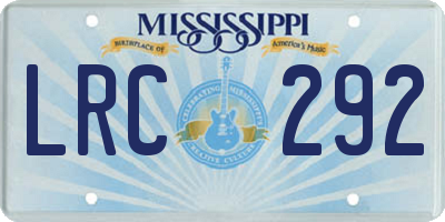 MS license plate LRC292