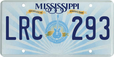 MS license plate LRC293