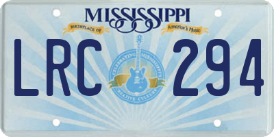 MS license plate LRC294