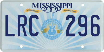 MS license plate LRC296