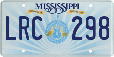 MS license plate LRC298