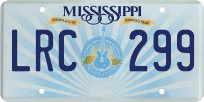 MS license plate LRC299