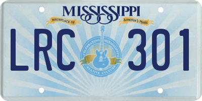 MS license plate LRC301