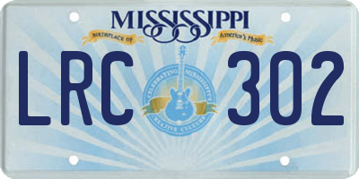 MS license plate LRC302