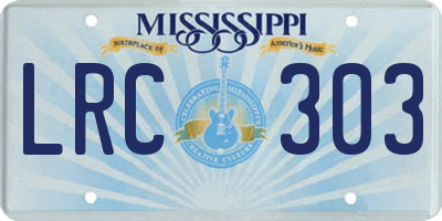 MS license plate LRC303