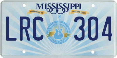 MS license plate LRC304