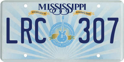 MS license plate LRC307