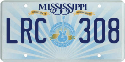 MS license plate LRC308