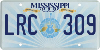 MS license plate LRC309